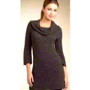 juicy couture Dress Womens Small Tunic Sweater Y2K Cowl Neck wool blend knit‎